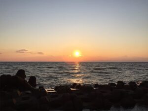 日本海の夕日